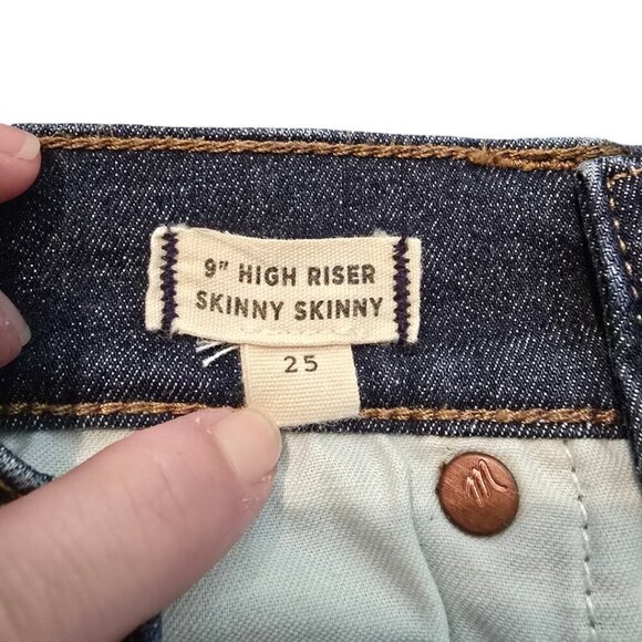 Madewell 9" High Riser Skinny Skinny in Polly Wash Sz 25 - Picture 9 of 11